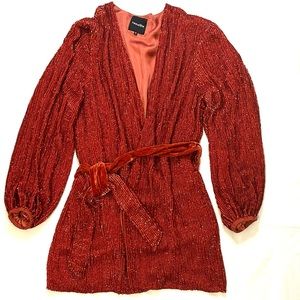 Retrofete Gabrielle Embellished Robe Mini Dress Size Small